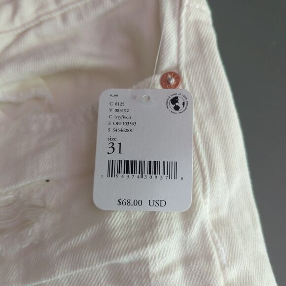 Free People We the Free Loving Good Vibrations Shorts Womens 31 White Cutoff - Picture 5 of 8